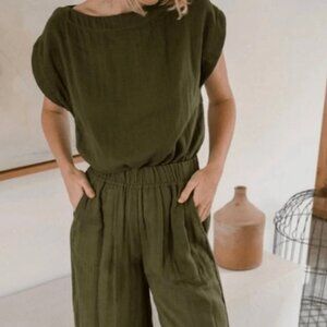 Laude The Label Hi-Low Top - Olive Branch